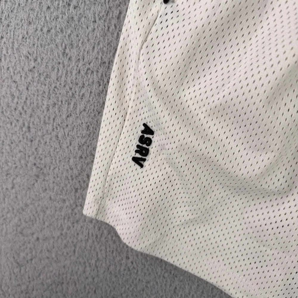ASRV‎ Shorts Mens Medium Bone White SilverLite Mesh Zipper Gym Training